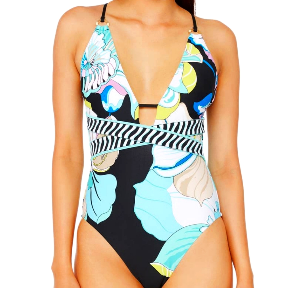 Trina Turk Sintra Floral One-Piece Swim Brand New
